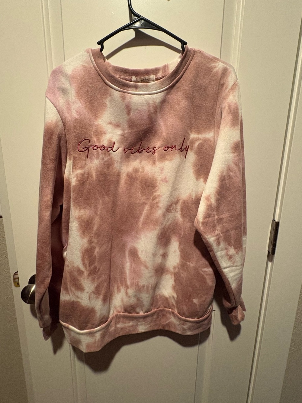 Angel Kiss Pink Tie-Dye "Good vibes only" Sweatshirt